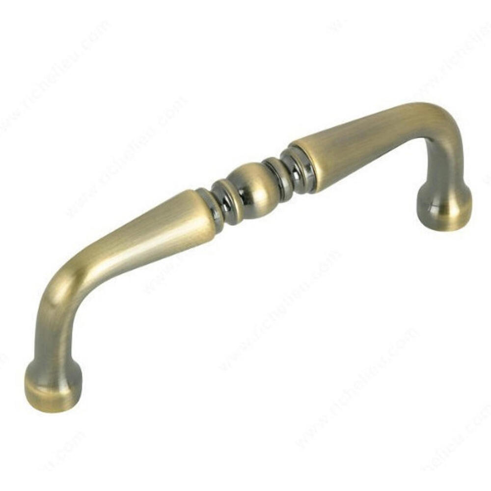 Lot of 8 Richelieu Solid Brass 3” Cabinet Drawer Pulls BP1450-AE Antique English